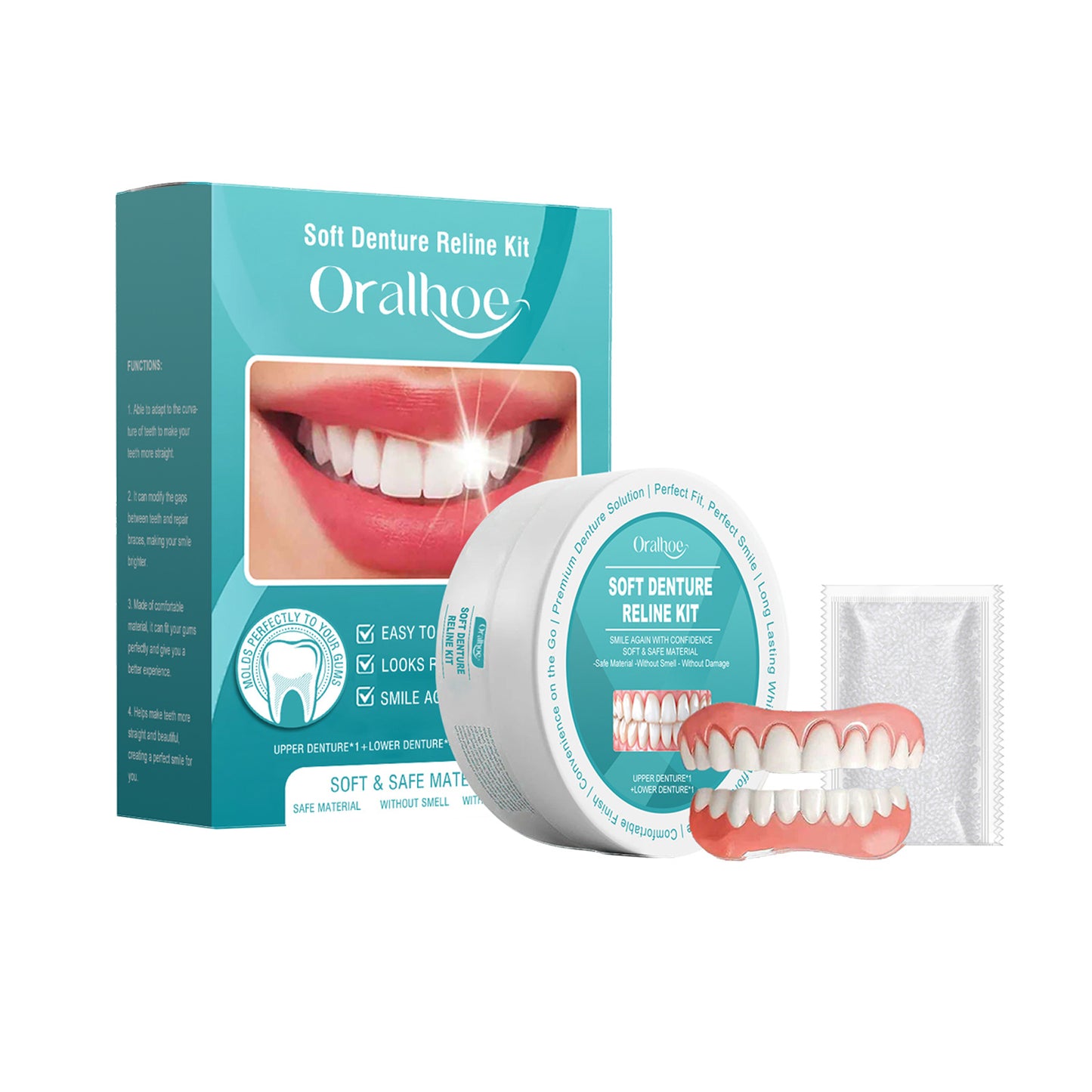 🔥Super hot silicone denture set (upper and lower)