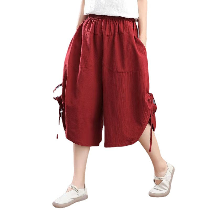 Summer Plus Size Loose Bloomers Wide Leg Pants