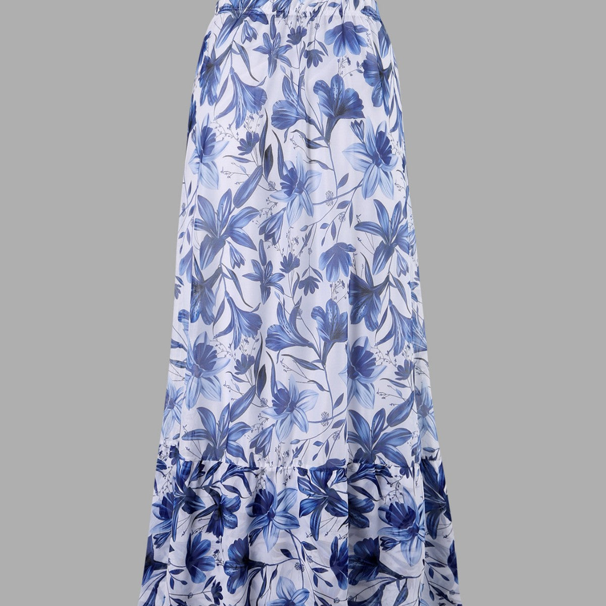 Blue and White Porcelain Swimsuit Wrap Skirt Set