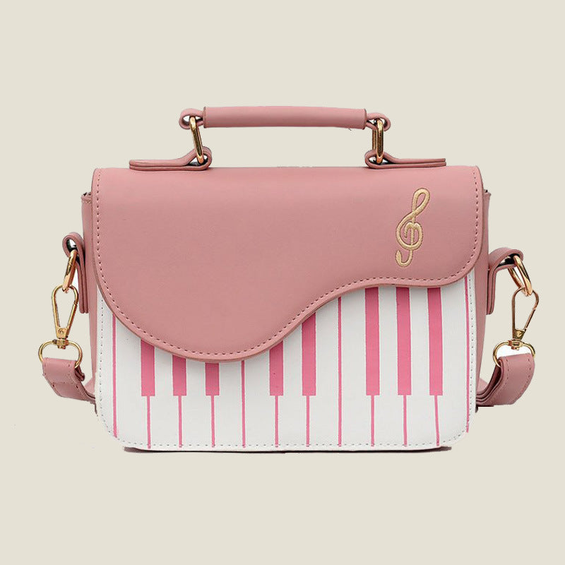 Women's Fashion Contrast Color Piano Notes Shoulder Handbag