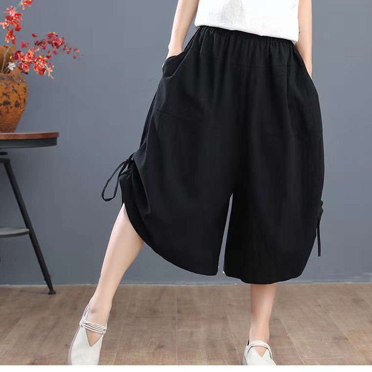 Summer Plus Size Loose Bloomers Wide Leg Pants