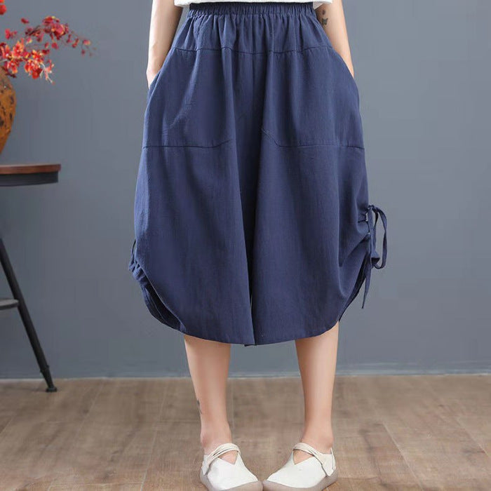 Summer Plus Size Loose Bloomers Wide Leg Pants