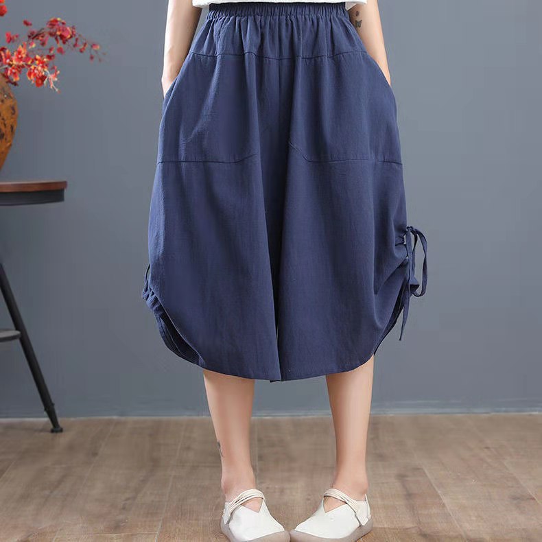 Summer Plus Size Loose Bloomers Wide Leg Pants