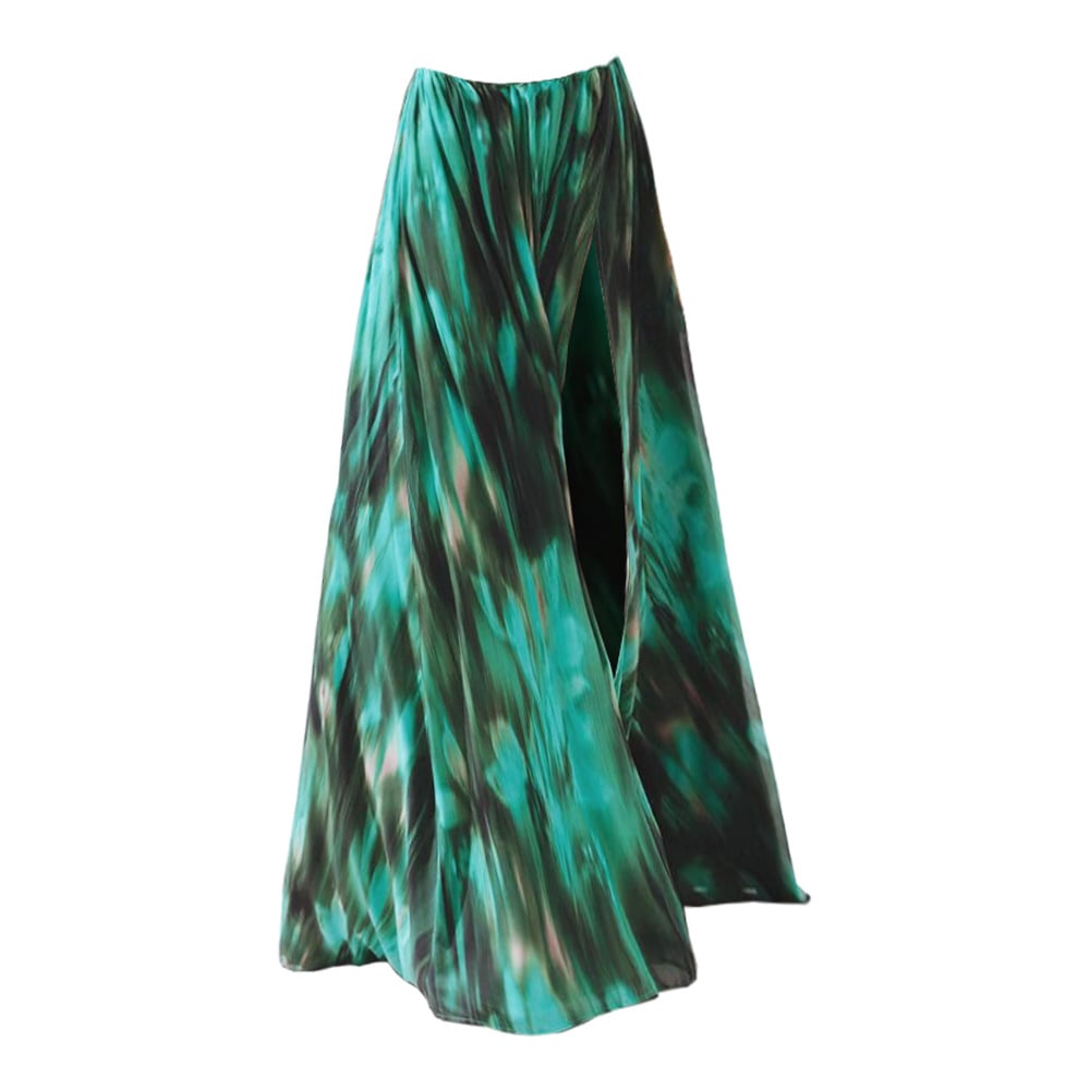Starfish print hollow flared skirt swimsuit set