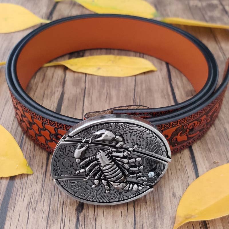 🔥LAST DAY 50% OFF🔥Fashion Punk Hidden Folding Knife Leather Belt