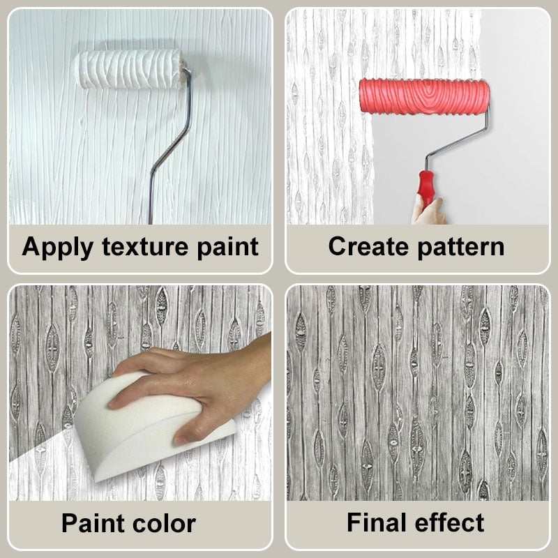 💥💥New products 52% OFF💥embossing texture pattern paint roller for wall decoration