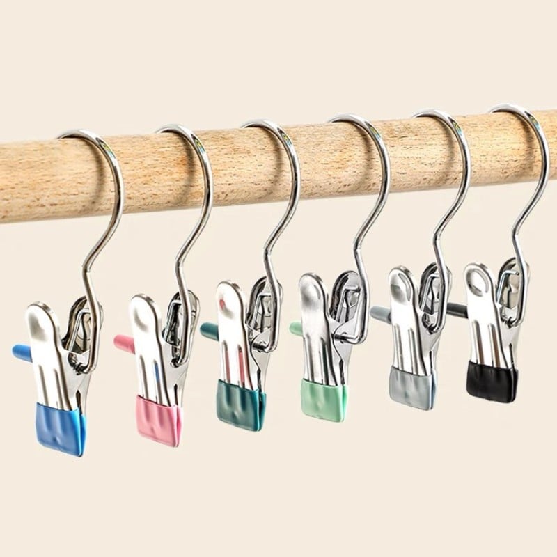 Jcpnneys - Anti-rust Clip Space-saving Clothespin Hat Pants Storage Hanging Travel Hook