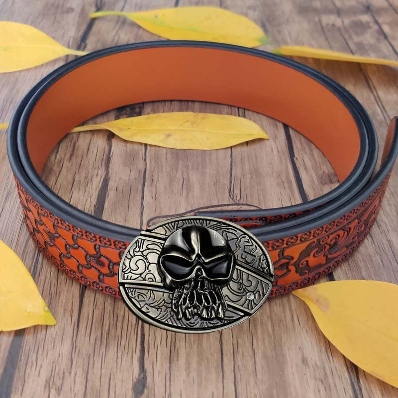 🔥LAST DAY 50% OFF🔥Fashion Punk Hidden Folding Knife Leather Belt