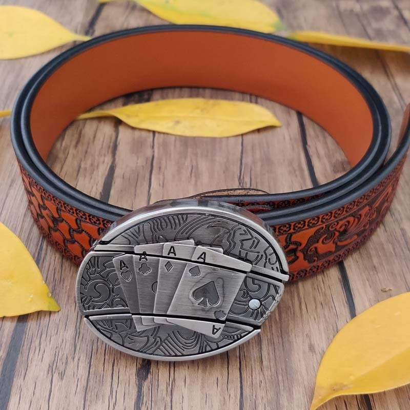 🔥LAST DAY 50% OFF🔥Fashion Punk Hidden Folding Knife Leather Belt