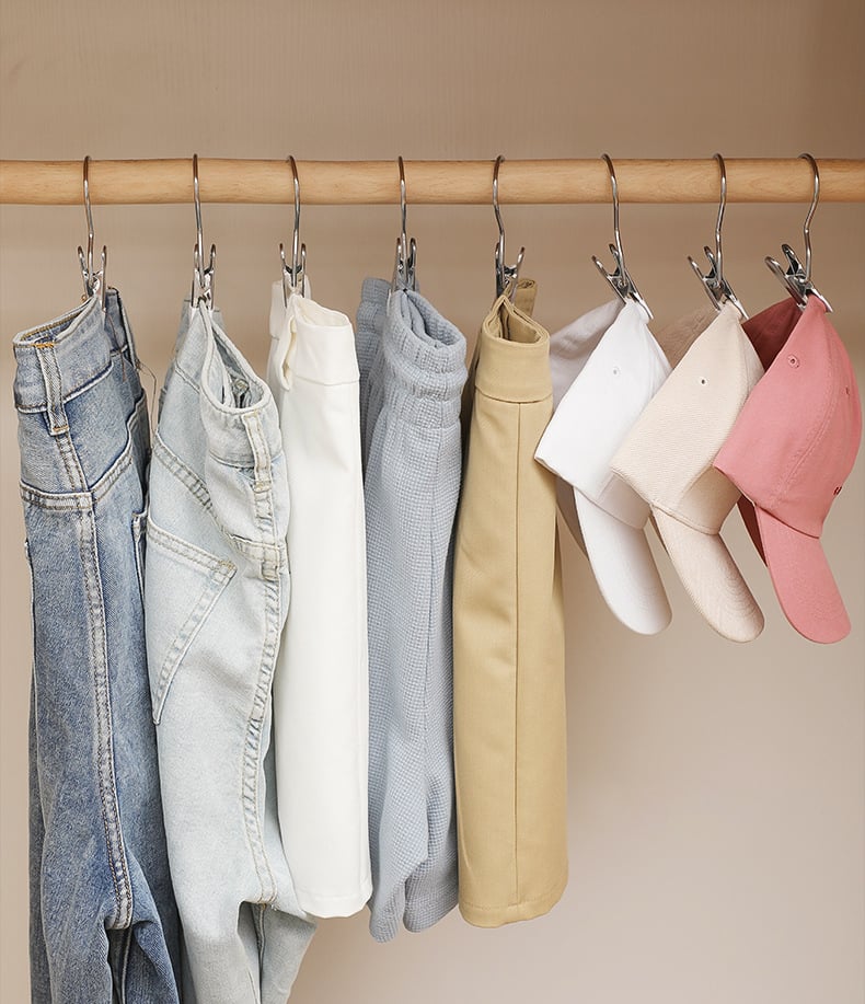 Jcpnneys - Anti-rust Clip Space-saving Clothespin Hat Pants Storage Hanging Travel Hook