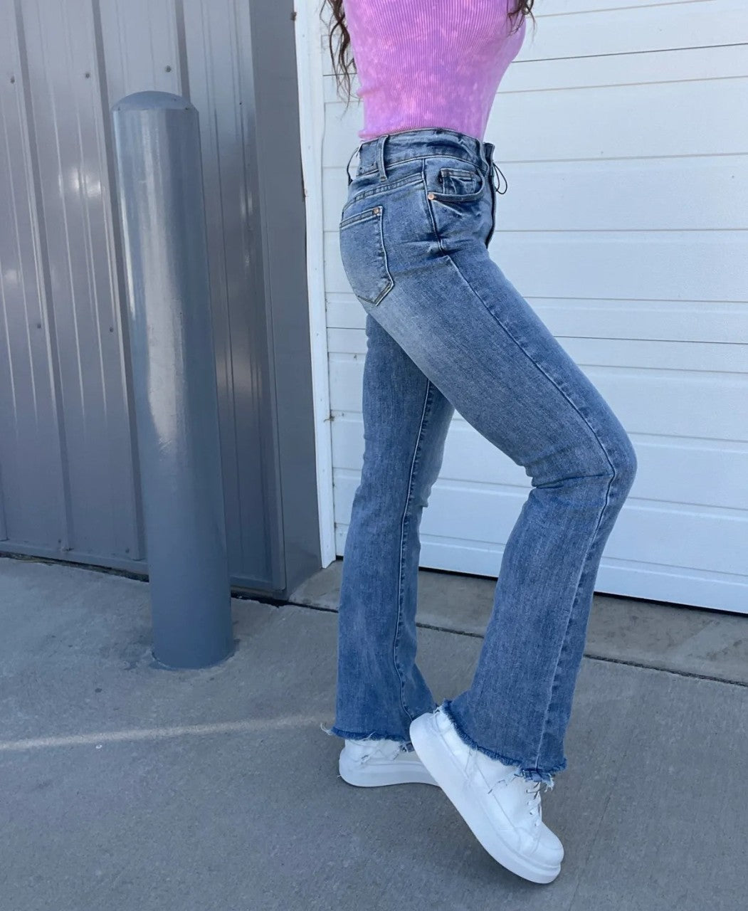 Jcpnneys - Vintage Double Button Frayed Hem Bootcut Jeans
