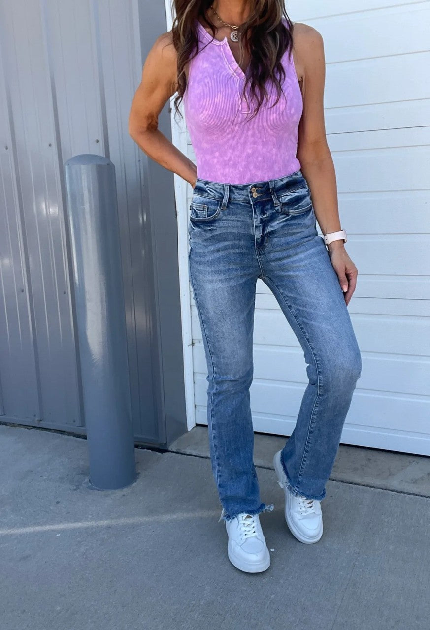 Jcpnneys - Vintage Double Button Frayed Hem Bootcut Jeans