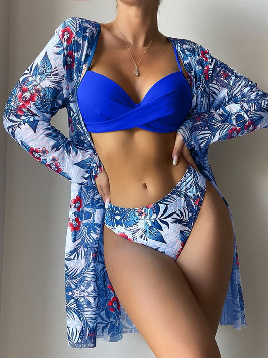 Bikini cape three piece set