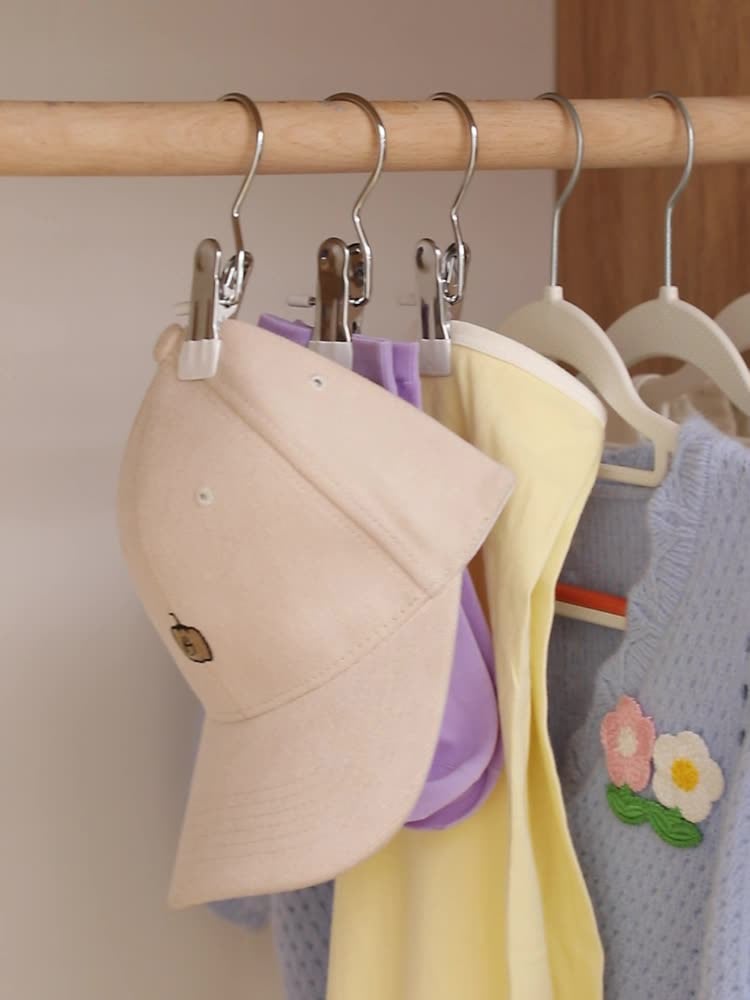 Jcpnneys - Anti-rust Clip Space-saving Clothespin Hat Pants Storage Hanging Travel Hook
