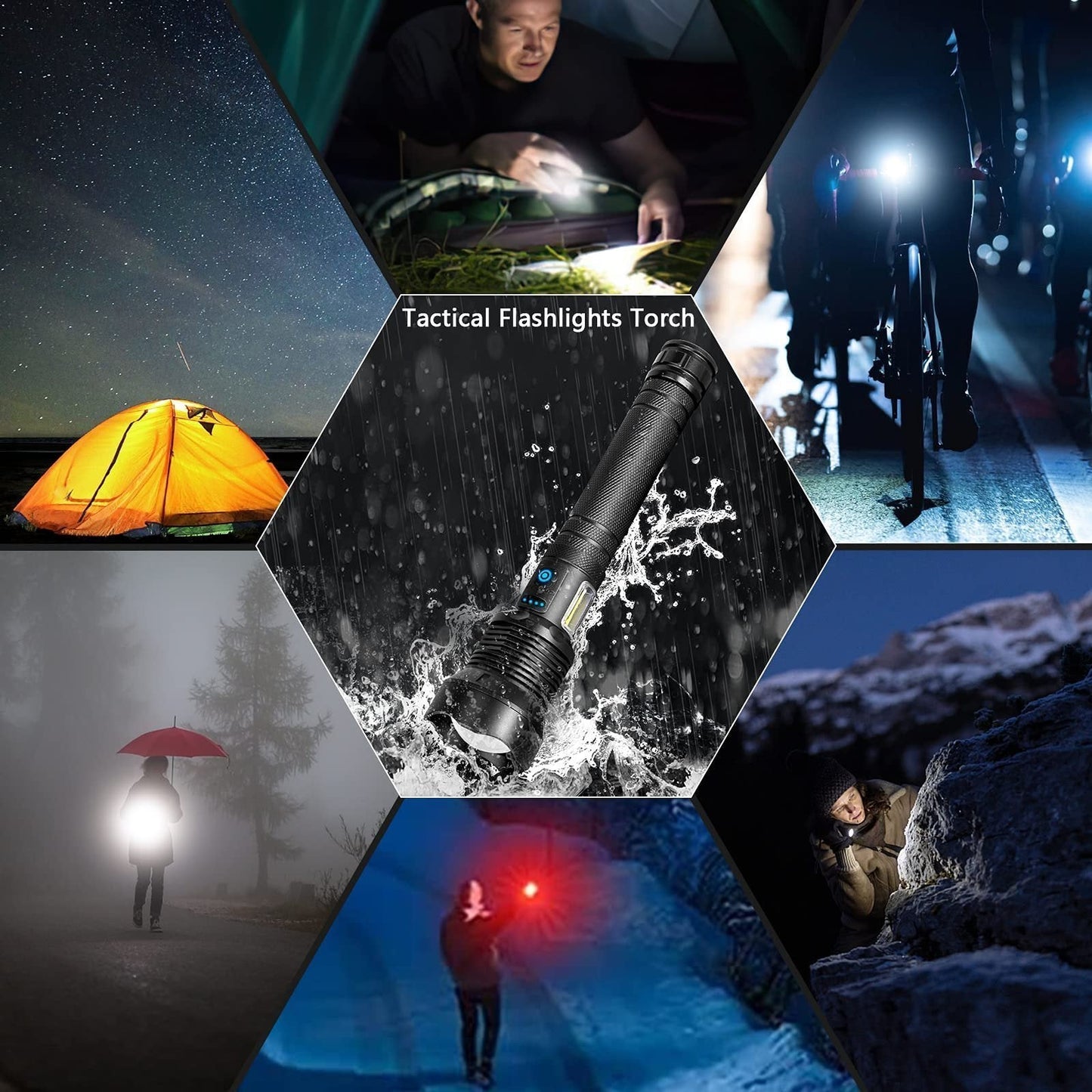 🔥LAST DAY SALE 49% OFF🔥 - LED Rechargeable Tactical Laser Flashlight High Lumens
