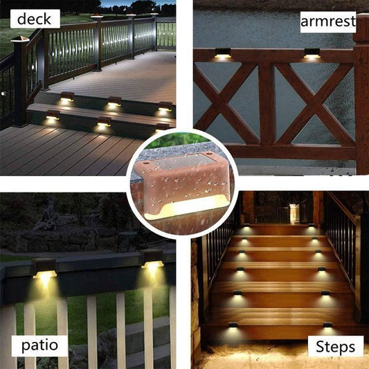 Jcpnneys - LED Solar Lamp Path Staircase Outdoor Waterproof Wall Light