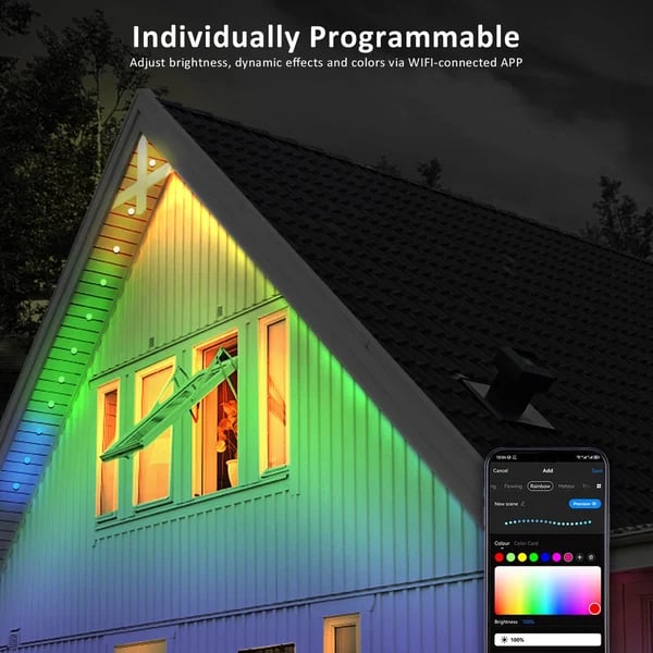 Jcpnneys - Smart Rainbow LED Permanent Outdoor Light