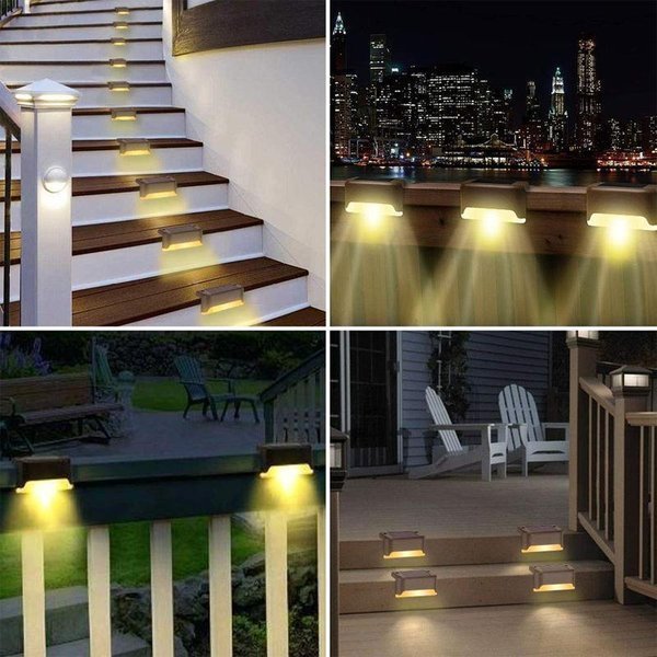 Jcpnneys - LED Solar Lamp Path Staircase Outdoor Waterproof Wall Light
