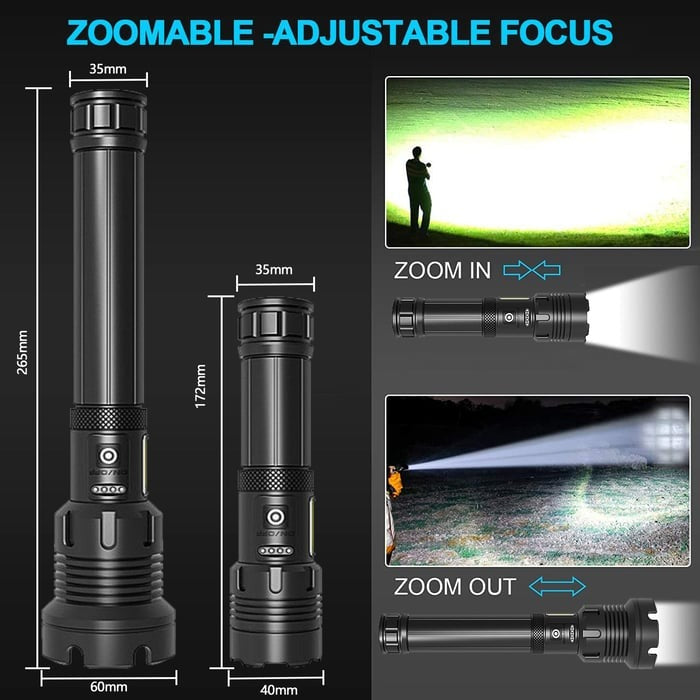 🔥LAST DAY SALE 49% OFF🔥 - LED Rechargeable Tactical Laser Flashlight High Lumens