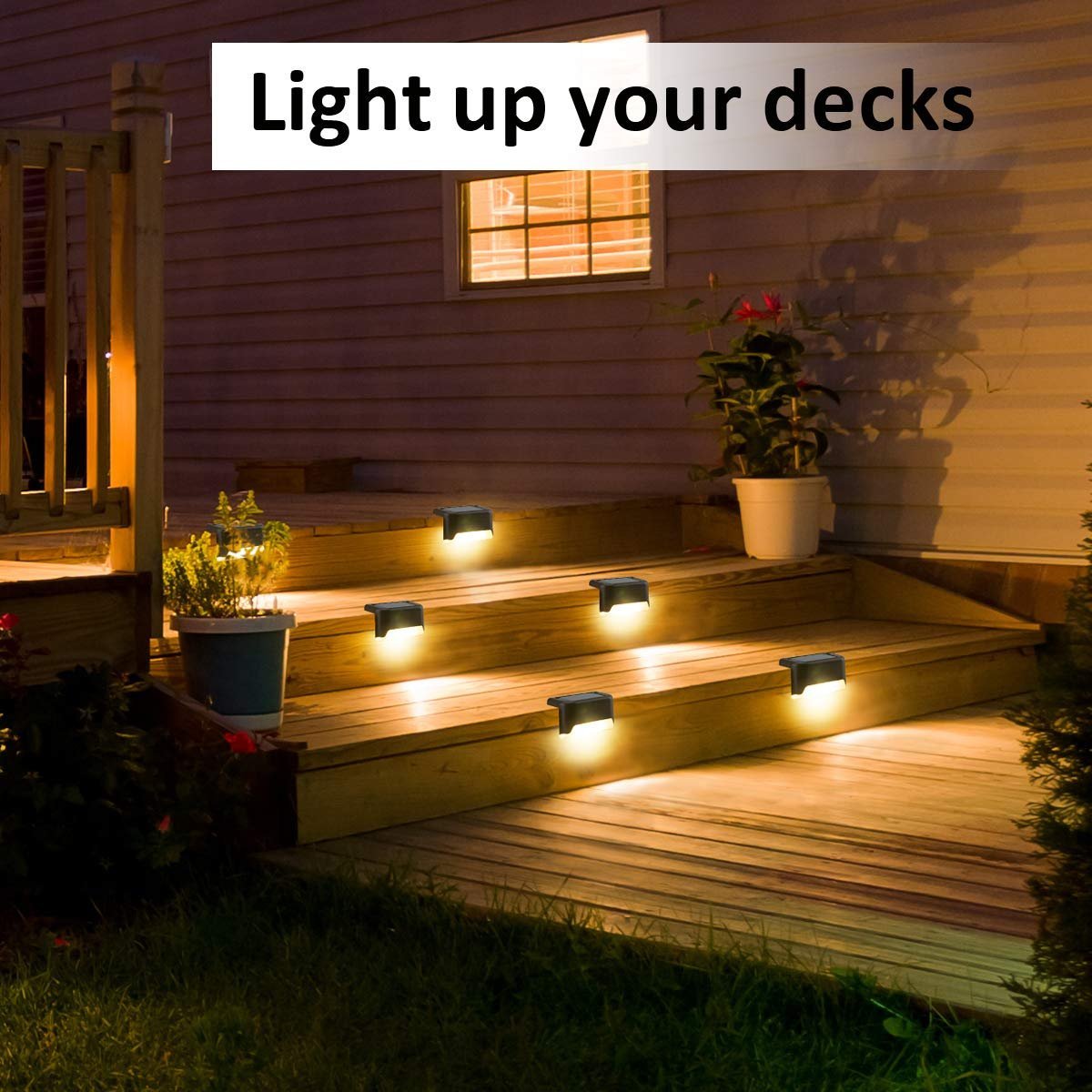 Jcpnneys - LED Solar Lamp Path Staircase Outdoor Waterproof Wall Light