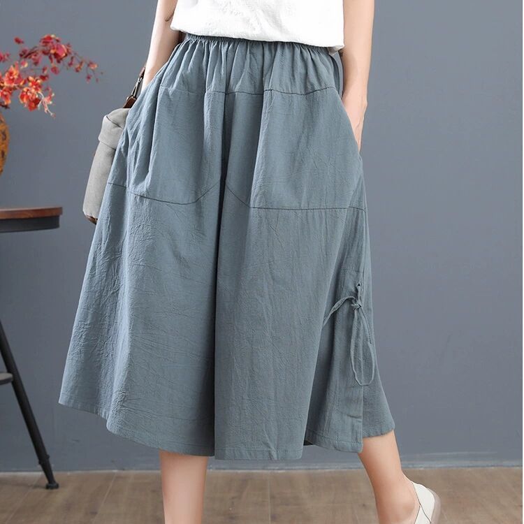 Summer Plus Size Loose Bloomers Wide Leg Pants