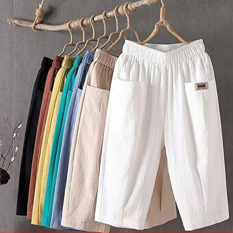 Summer cotton and linen loose large size harem casual pants