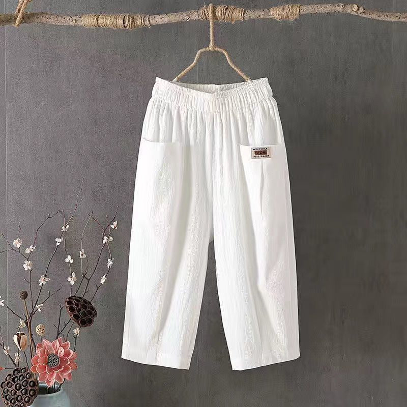 Summer cotton and linen loose large size harem casual pants