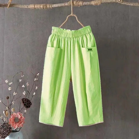 Summer cotton and linen loose large size harem casual pants