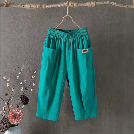 Summer cotton and linen loose large size harem casual pants