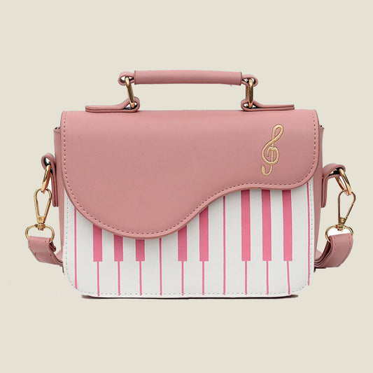 Women's Fashion Contrast Color Piano Notes Shoulder Handbag
