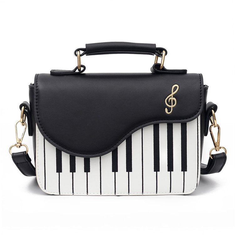 Women's Fashion Contrast Color Piano Notes Shoulder Handbag