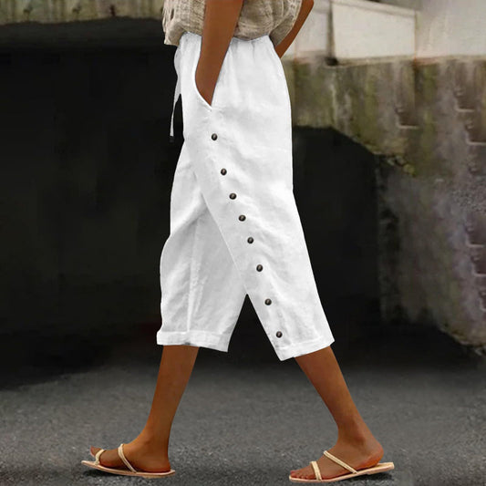 Summer ladies all-match casual cropped trousers