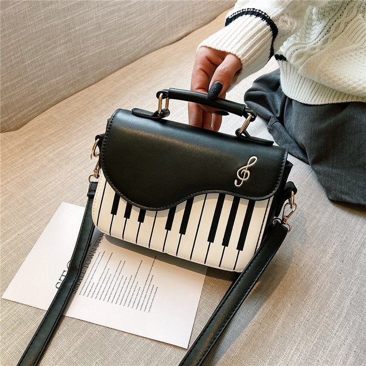 Women's Fashion Contrast Color Piano Notes Shoulder Handbag