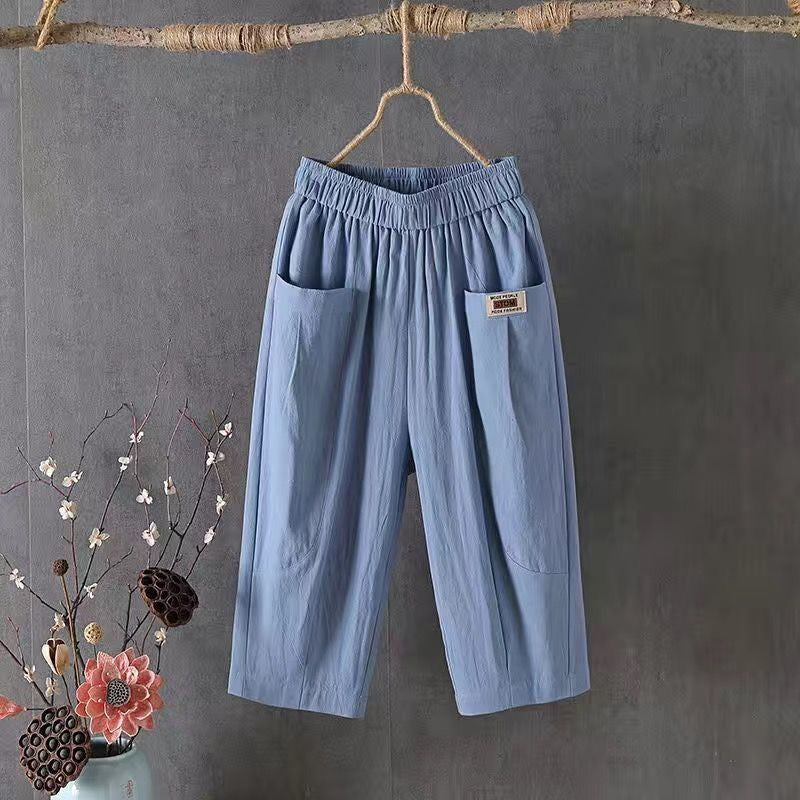 Summer cotton and linen loose large size harem casual pants