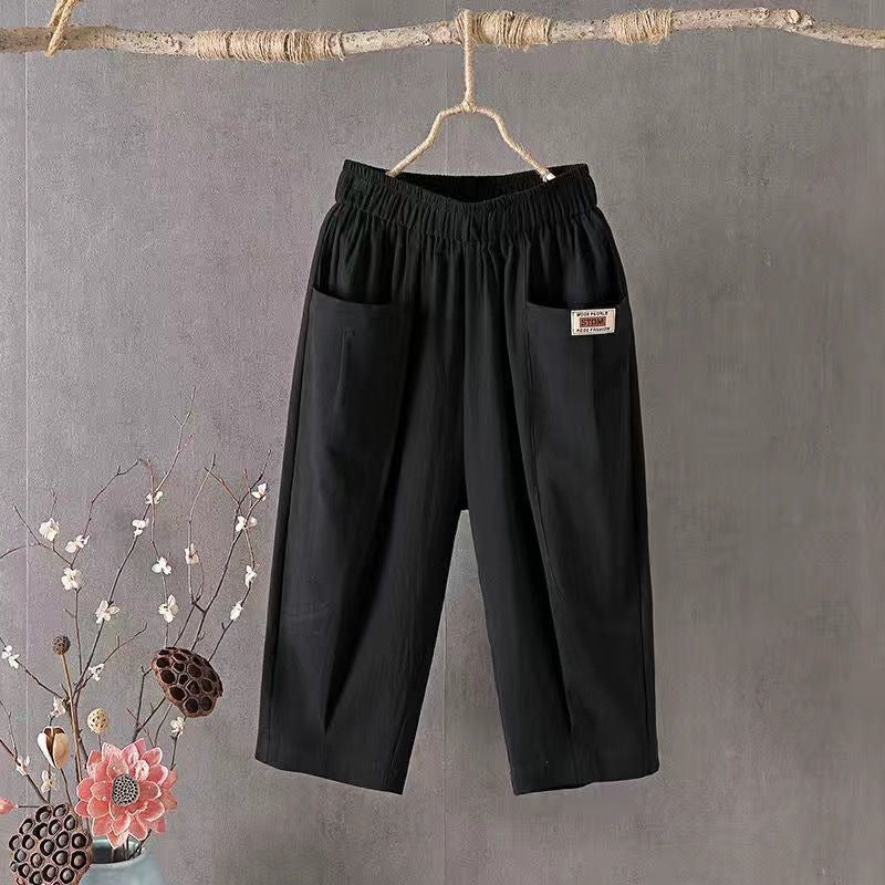 Summer cotton and linen loose large size harem casual pants