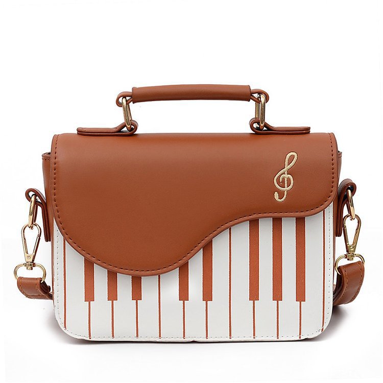 Women's Fashion Contrast Color Piano Notes Shoulder Handbag