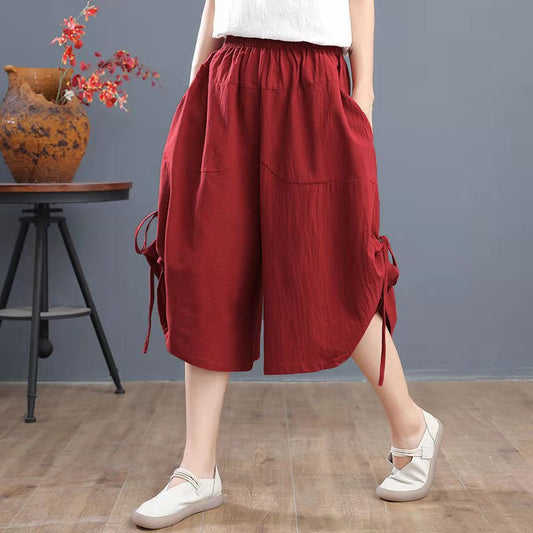 Summer Plus Size Loose Bloomers Wide Leg Pants