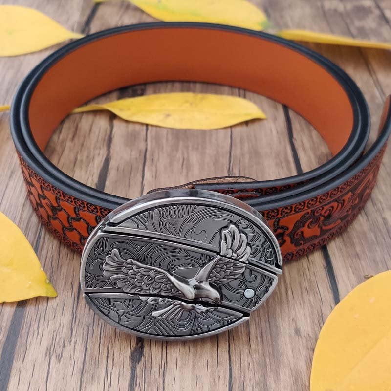 🔥LAST DAY 50% OFF🔥Fashion Punk Hidden Folding Knife Leather Belt