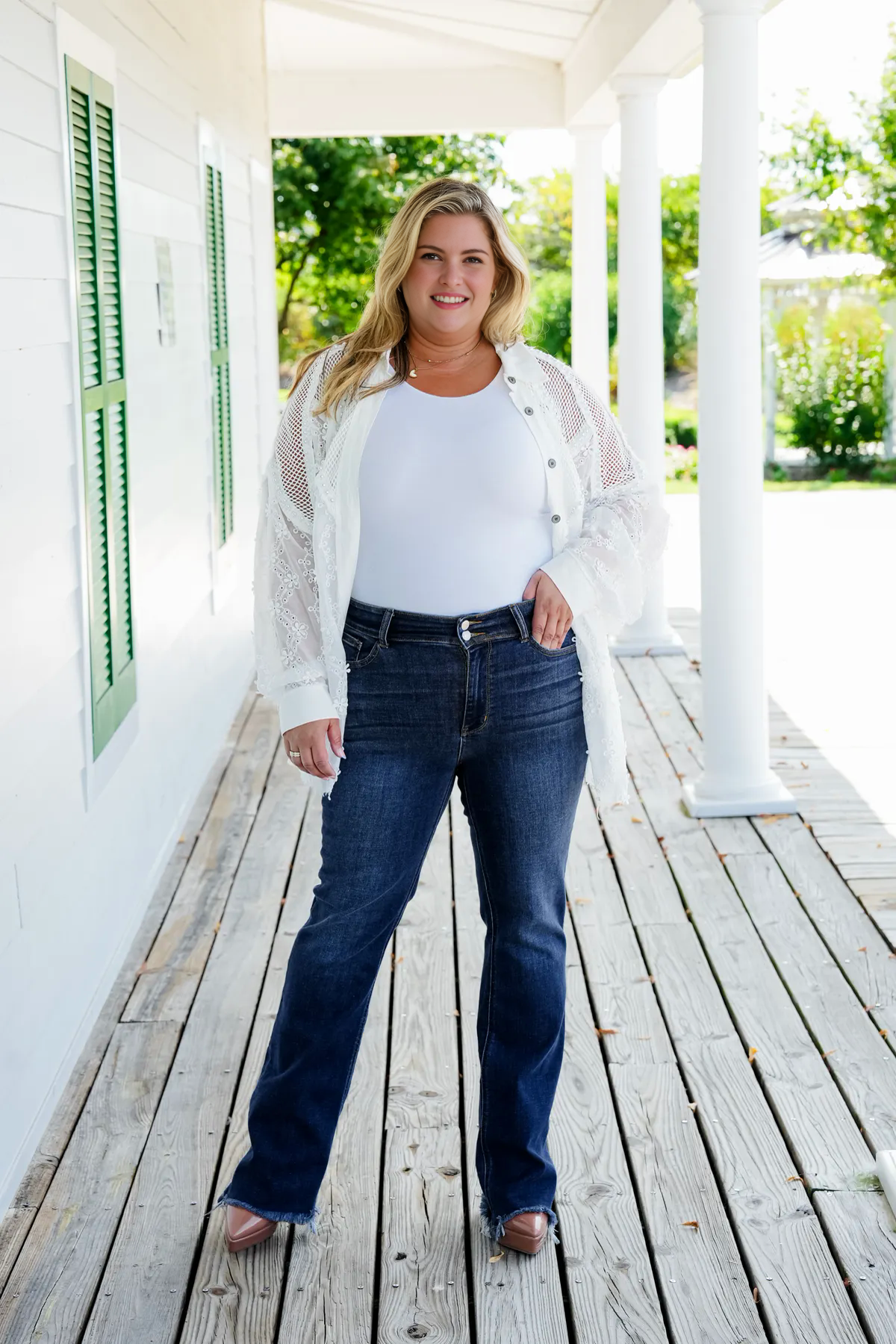Jcpnneys - Vintage Double Button Frayed Hem Bootcut Jeans