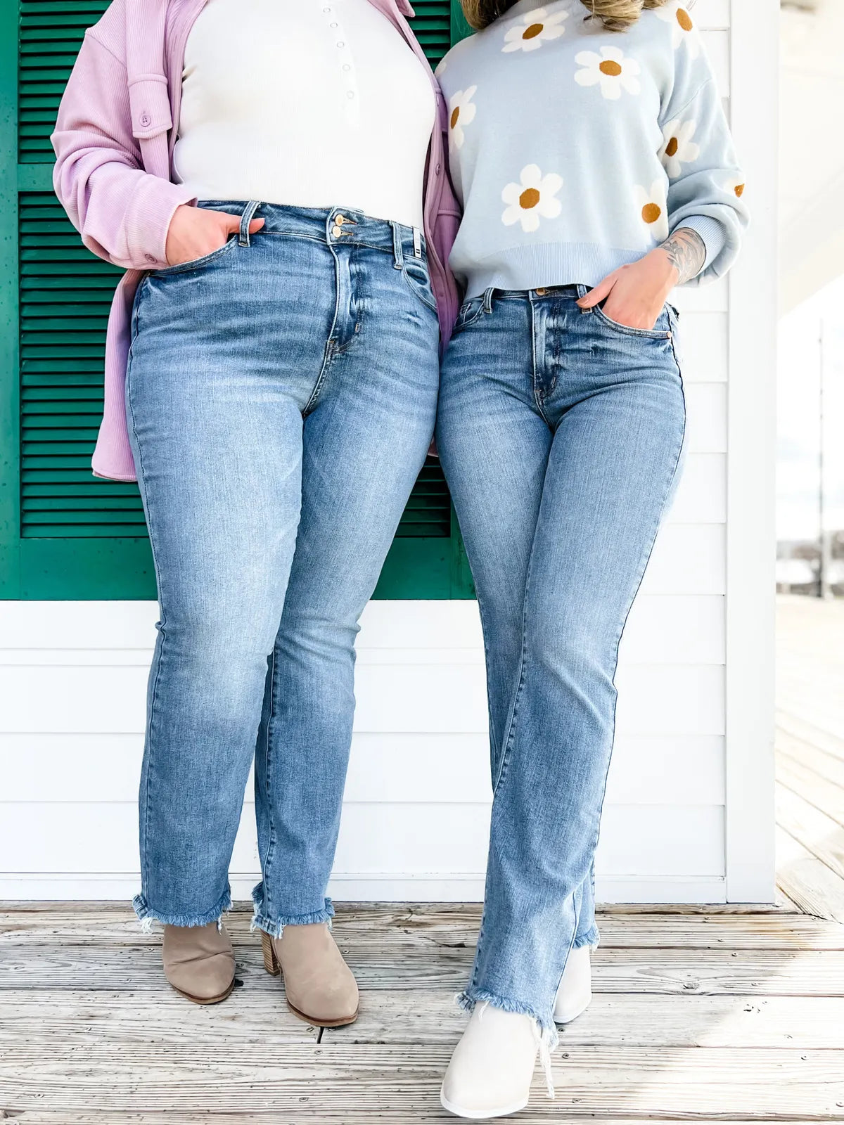 Jcpnneys - Vintage Double Button Frayed Hem Bootcut Jeans