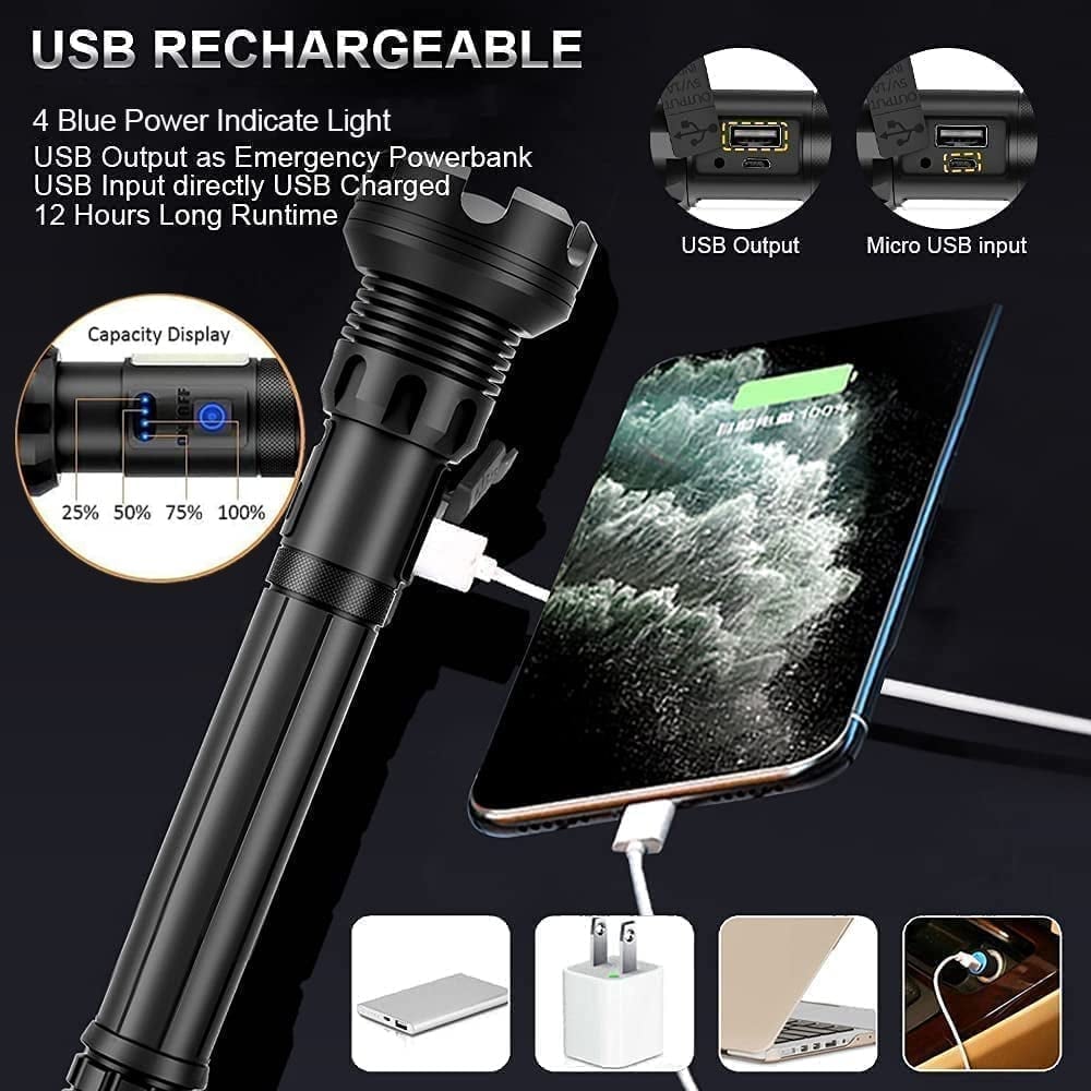 🔥LAST DAY SALE 49% OFF🔥 - LED Rechargeable Tactical Laser Flashlight High Lumens
