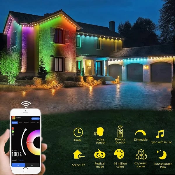 Jcpnneys - Smart Rainbow LED Permanent Outdoor Light