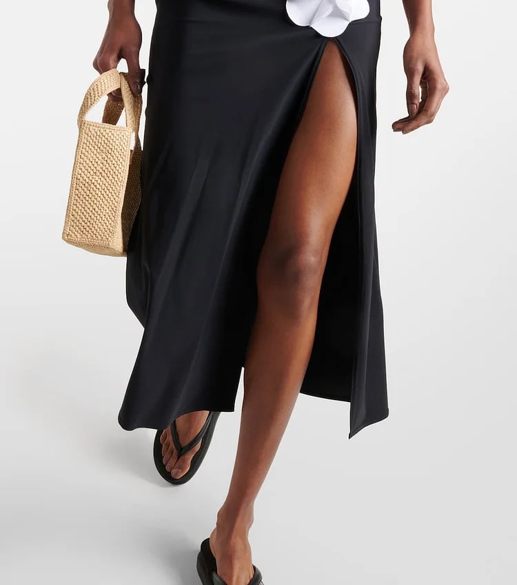 3D Floral One Shoulder Off Shoulder Wrap Dress Swimsuit Set