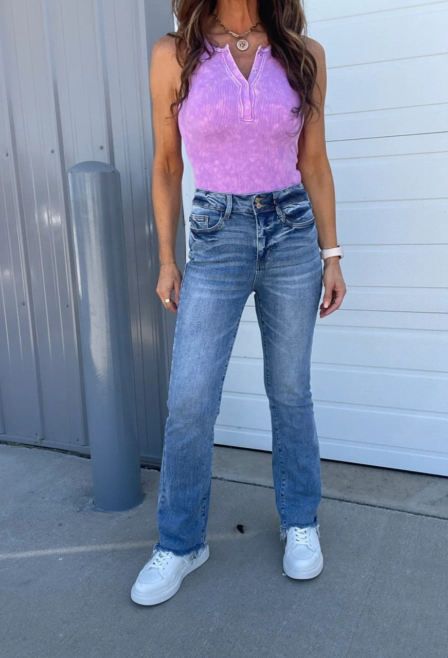 Jcpnneys - Vintage Double Button Frayed Hem Bootcut Jeans