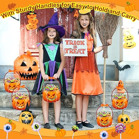 🔥Last Day 50% OFF - Halloween Favor Bags Transparent Pumpkin Sealed Pouches🍬
