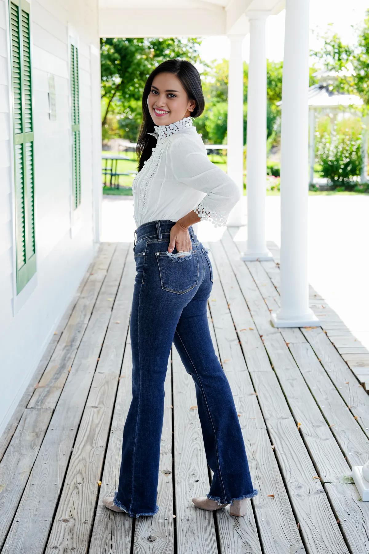 Jcpnneys - Vintage Double Button Frayed Hem Bootcut Jeans